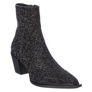 Jimmy Choo Cece Ab 60 Glitter Leather Bootie, Black